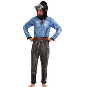 2X Adult Onesie Wolfman Werewolf Union Suit 1pc Cosplay Fleece Halloween Pajama
